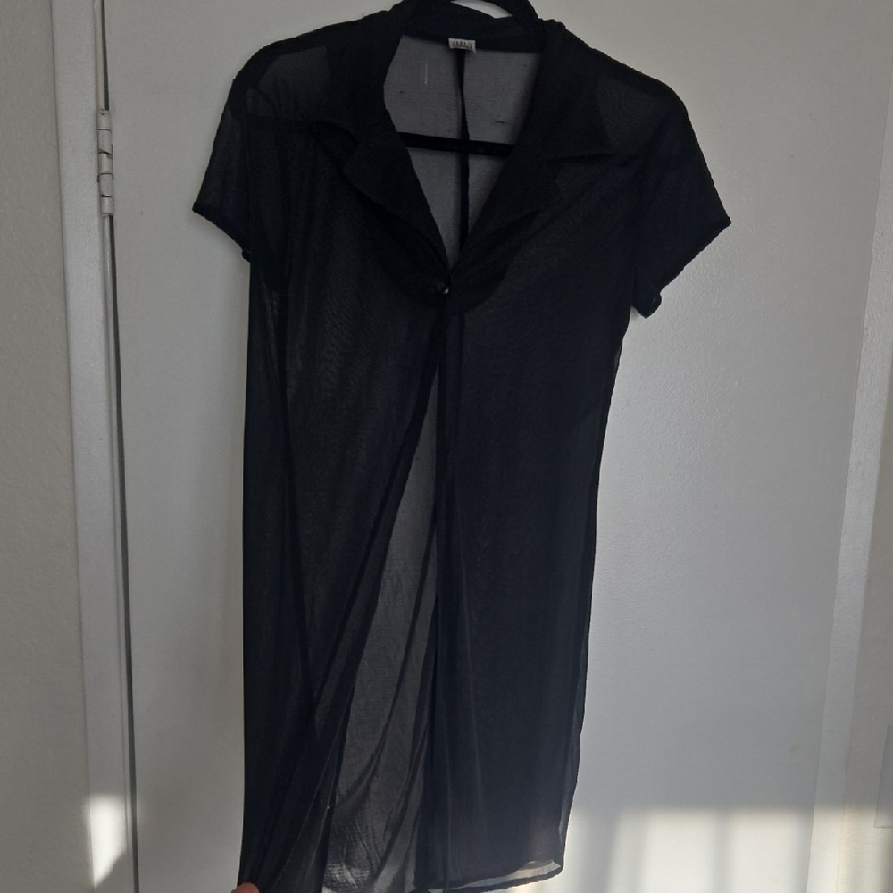 90s Sara Black Sheer Top
